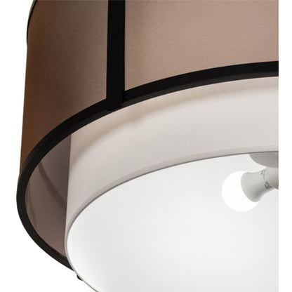 Meyda Tiffany Cilindro 3 Light 30" Wide Semi-Flush Drum Ceiling Fixture - Flat Black Finish - Medium Bulb Base