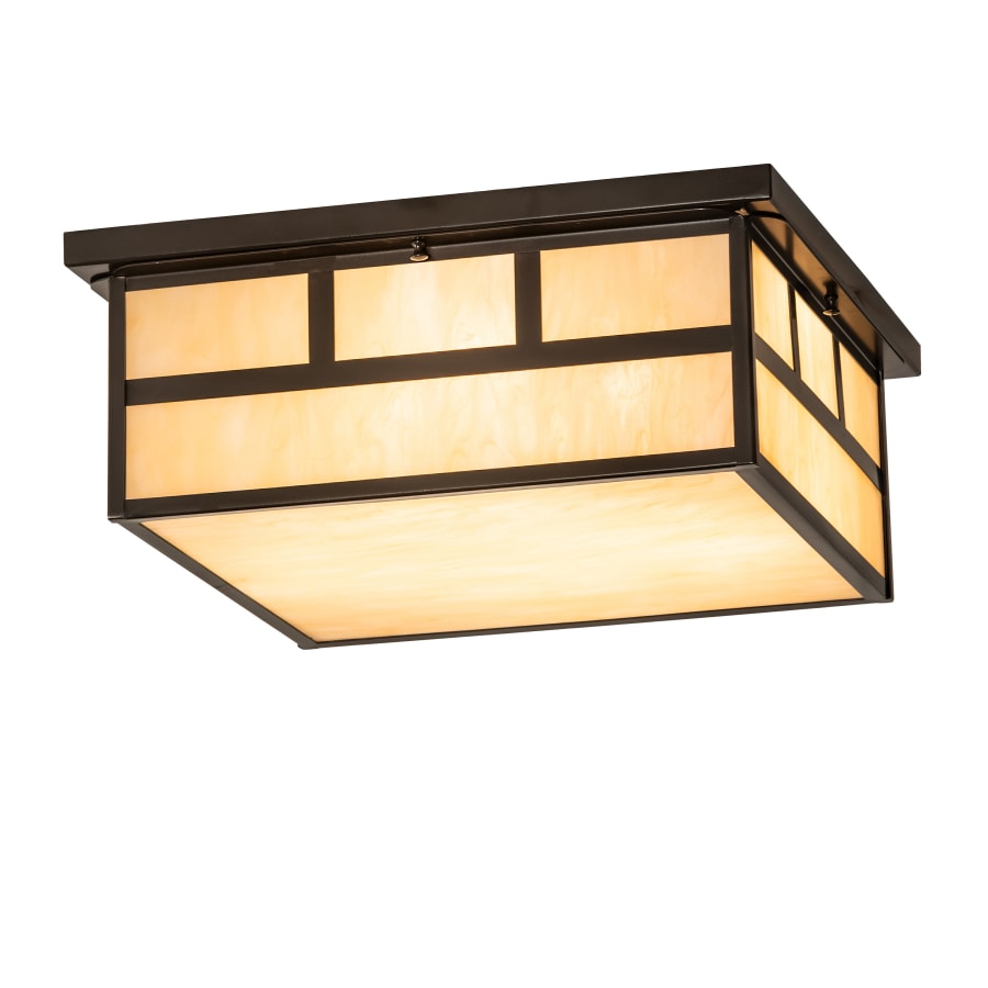 Meyda Tiffany Hyde Park 4 Light 28" Wide Flush Mount Square Ceiling Fixture