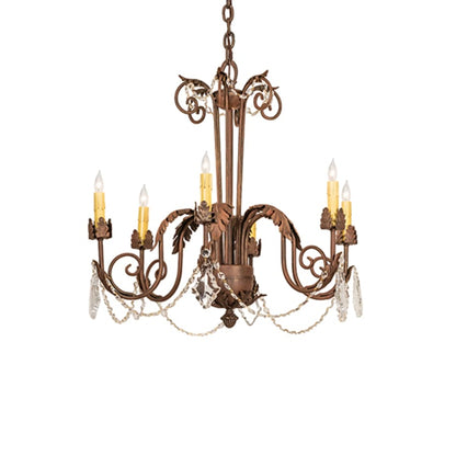 Meyda Tiffany Lindsay 6 Light 26" Wide Crystal Candle Style Chandelier