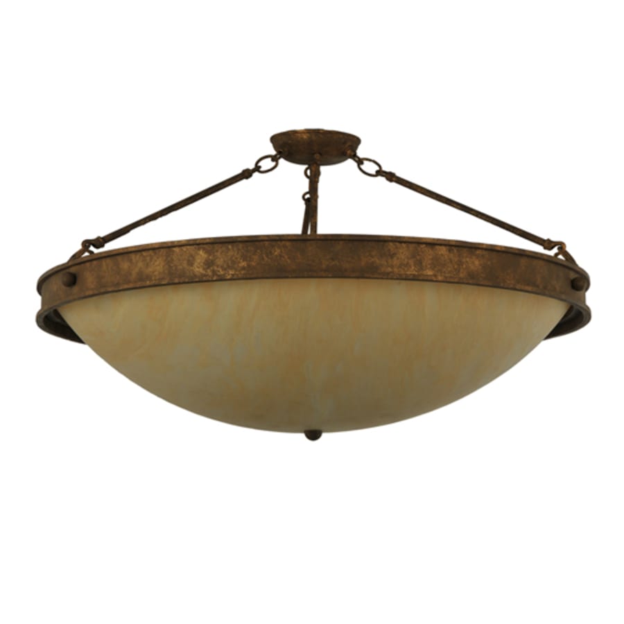 Meyda Tiffany Dionne 3 Light 30" Wide Semi-Flush Bowl Ceiling Fixture - Pompeii Gold Finish