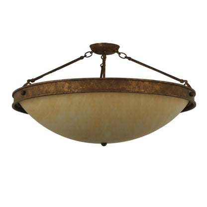 Meyda Tiffany Dionne 3 Light 30" Wide Semi-Flush Bowl Ceiling Fixture - Pompeii Gold Finish