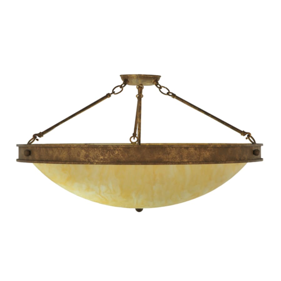 Meyda Tiffany Dionne 3 Light 30" Wide Semi-Flush Bowl Ceiling Fixture - Pompeii Gold Finish
