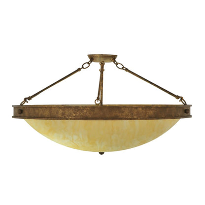 Meyda Tiffany Dionne 3 Light 30" Wide Semi-Flush Bowl Ceiling Fixture - Pompeii Gold Finish