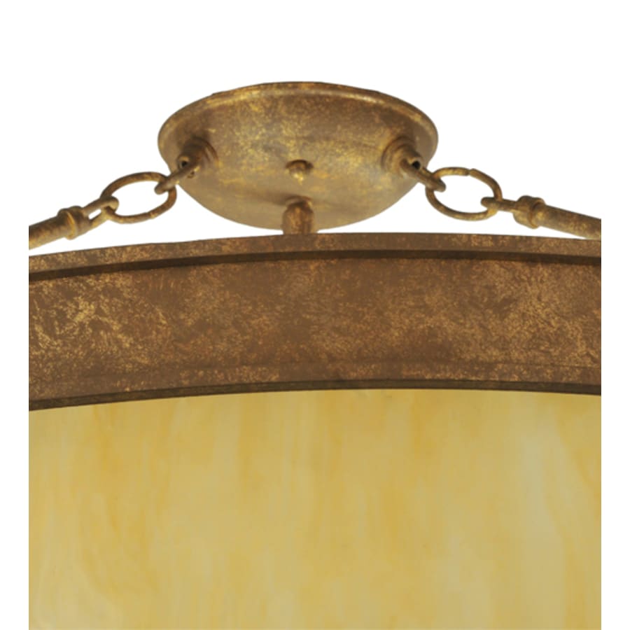 Meyda Tiffany Dionne 3 Light 30" Wide Semi-Flush Bowl Ceiling Fixture - Pompeii Gold Finish