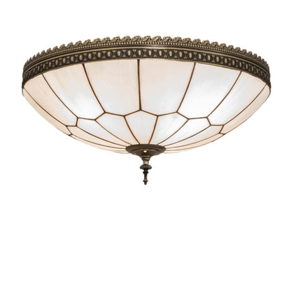 Meyda Tiffany Vincent Honeycomb 4 Light 20" Wide Semi-Flush Bowl Ceiling Fixture - Antique Brass Finish
