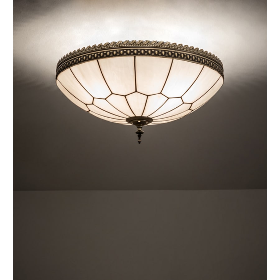 Meyda Tiffany Vincent Honeycomb 4 Light 20" Wide Semi-Flush Bowl Ceiling Fixture - Antique Brass Finish