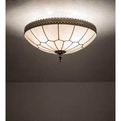 Meyda Tiffany Vincent Honeycomb 4 Light 20" Wide Semi-Flush Bowl Ceiling Fixture - Antique Brass Finish