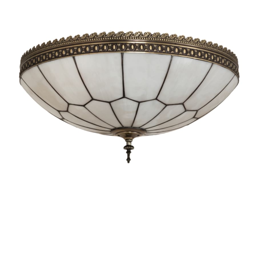 Meyda Tiffany Vincent Honeycomb 4 Light 20" Wide Semi-Flush Bowl Ceiling Fixture - Antique Brass Finish