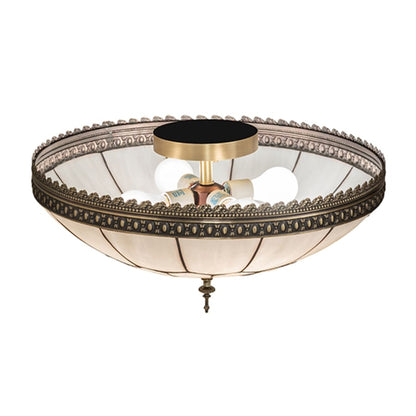 Meyda Tiffany Vincent Honeycomb 4 Light 20" Wide Semi-Flush Bowl Ceiling Fixture - Antique Brass Finish