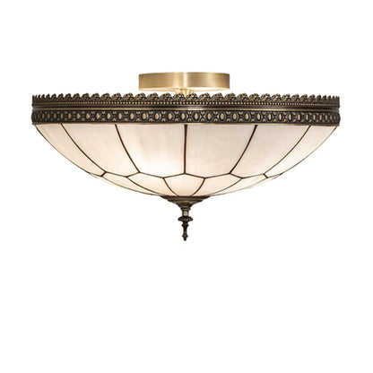 Meyda Tiffany Vincent Honeycomb 4 Light 20" Wide Semi-Flush Bowl Ceiling Fixture - Antique Brass Finish