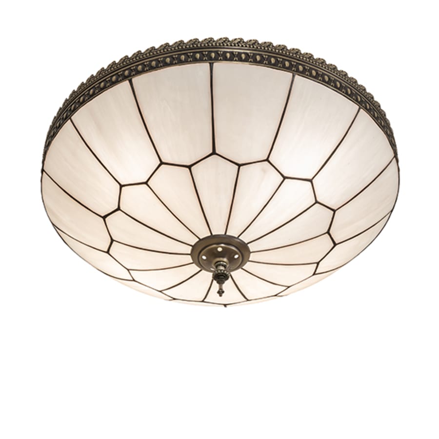 Meyda Tiffany Vincent Honeycomb 4 Light 20" Wide Semi-Flush Bowl Ceiling Fixture - Antique Brass Finish