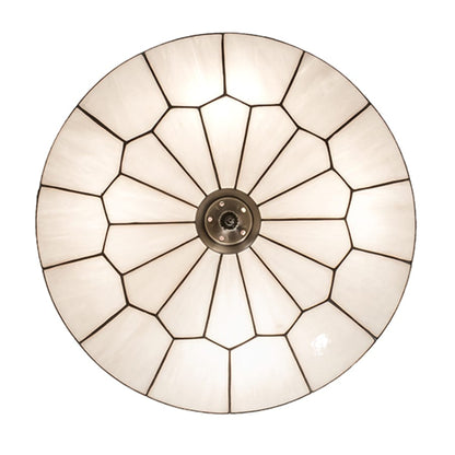 Meyda Tiffany Vincent Honeycomb 4 Light 20" Wide Semi-Flush Bowl Ceiling Fixture - Antique Brass Finish