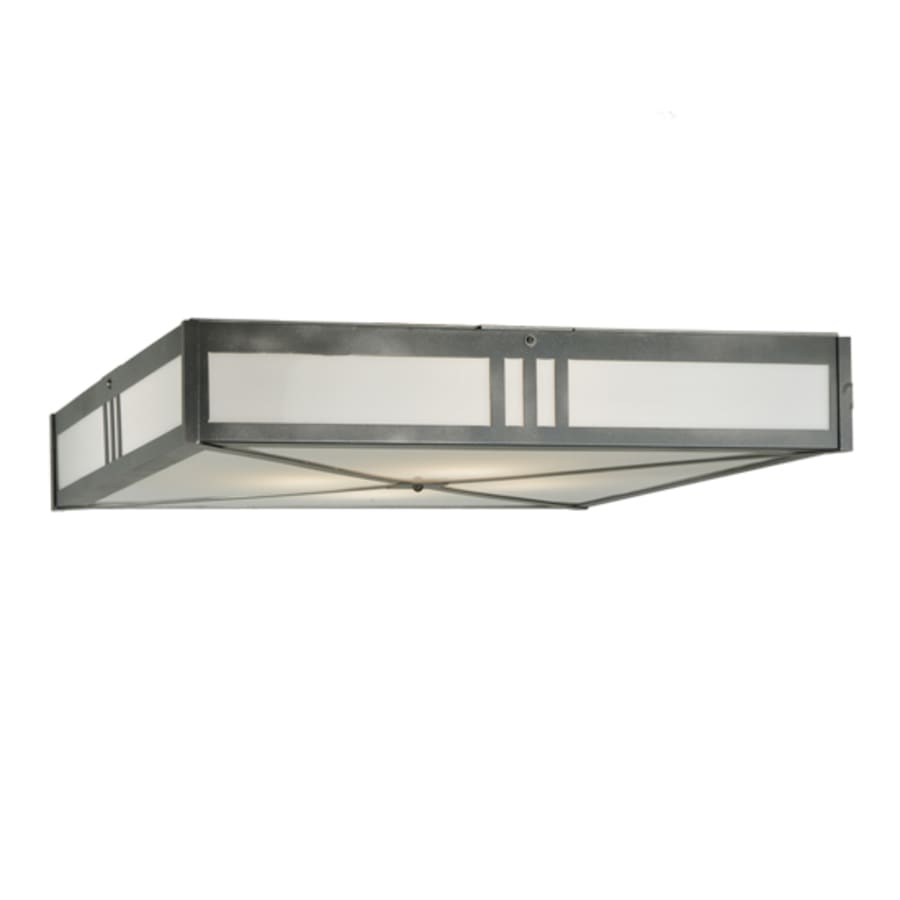 Meyda Tiffany Whitewing 4 Light 36" Wide Flush Mount Square Ceiling Fixture - Blackened Pewter Finish - Medium Bulb Base