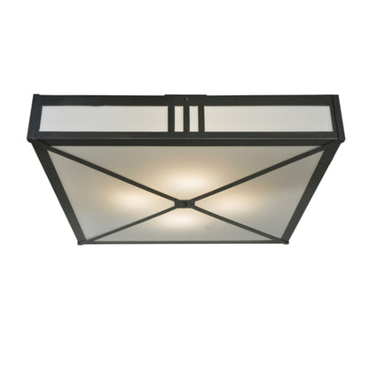 Meyda Tiffany Whitewing 4 Light 36" Wide Flush Mount Square Ceiling Fixture - Blackened Pewter Finish - Medium Bulb Base