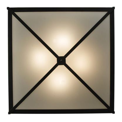 Meyda Tiffany Whitewing 4 Light 36" Wide Flush Mount Square Ceiling Fixture - Blackened Pewter Finish - Medium Bulb Base