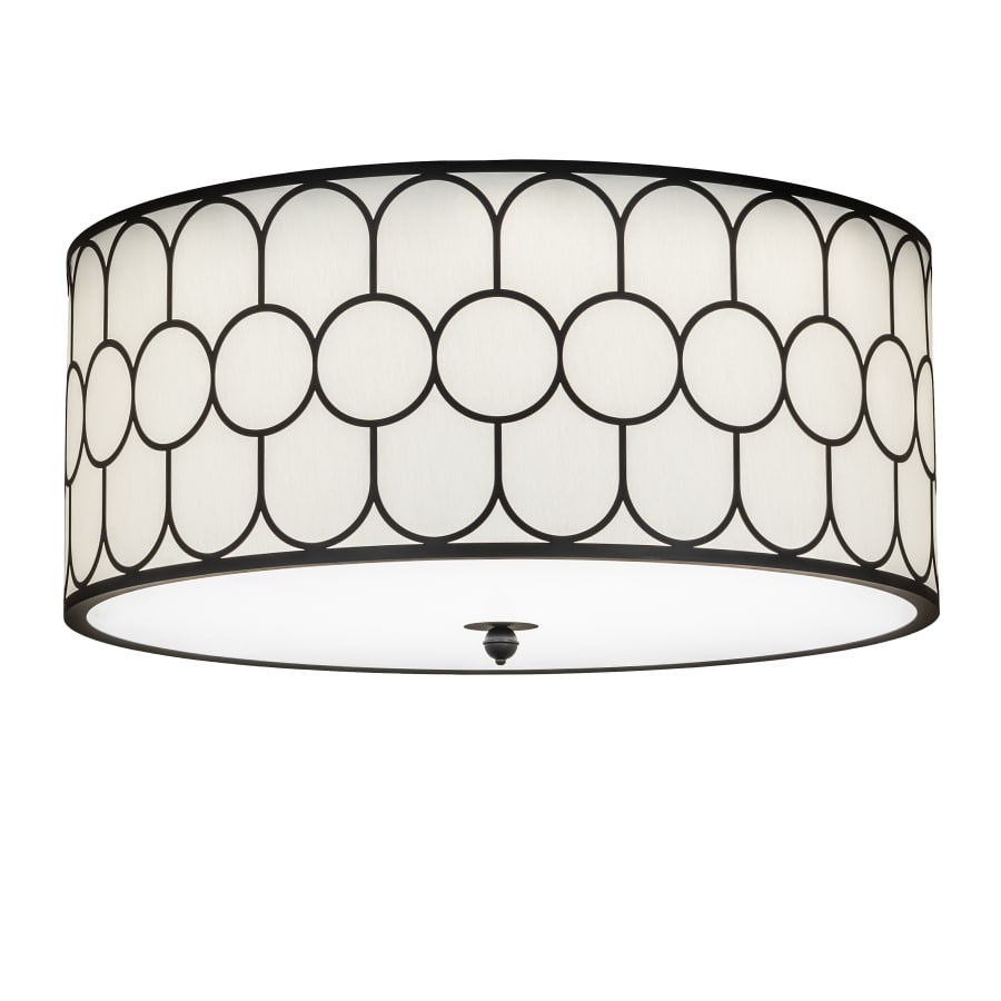 Meyda Tiffany Homer 48" Wide LED Flush Mount Drum Ceiling Fixture with Fabric Shade