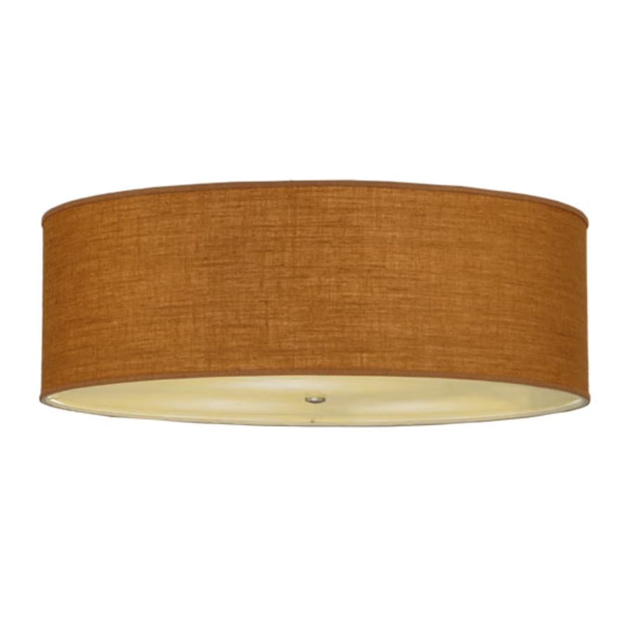 Meyda Tiffany Cilindro 3 Light 36" Wide Semi-Flush Drum Ceiling Fixture with Honey Shade - Nickel Finish