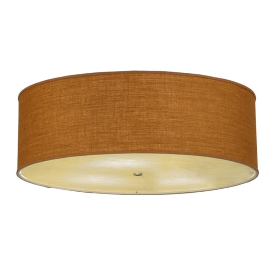 Meyda Tiffany Cilindro 3 Light 36" Wide Semi-Flush Drum Ceiling Fixture with Honey Shade - Nickel Finish
