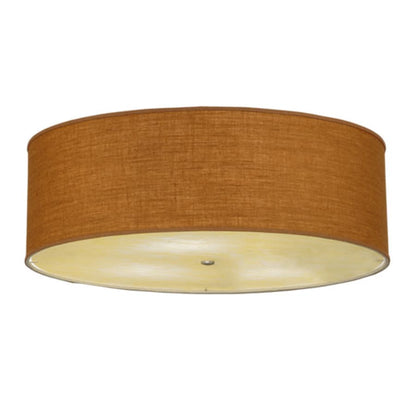 Meyda Tiffany Cilindro 3 Light 36" Wide Semi-Flush Drum Ceiling Fixture with Honey Shade - Nickel Finish