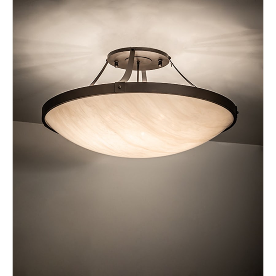 Meyda Tiffany Urban 8 Light 43" Wide Semi-Flush Bowl Ceiling Fixture - Oil Rubbed Bronze Finish