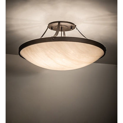Meyda Tiffany Urban 8 Light 43" Wide Semi-Flush Bowl Ceiling Fixture - Oil Rubbed Bronze Finish