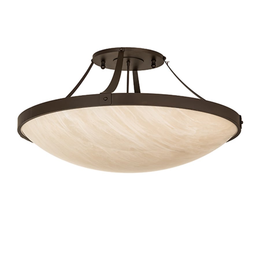 Meyda Tiffany Urban 8 Light 43" Wide Semi-Flush Bowl Ceiling Fixture - Oil Rubbed Bronze Finish