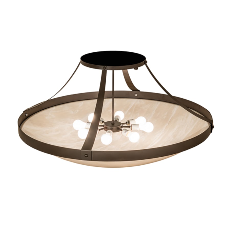 Meyda Tiffany Urban 8 Light 43" Wide Semi-Flush Bowl Ceiling Fixture - Oil Rubbed Bronze Finish