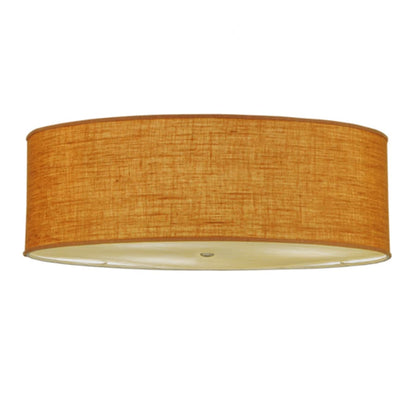 Meyda Tiffany Cilindro 3 Light 36" Wide Semi-Flush Drum Ceiling Fixture with Copper Burlap Shade - Nickel Finish