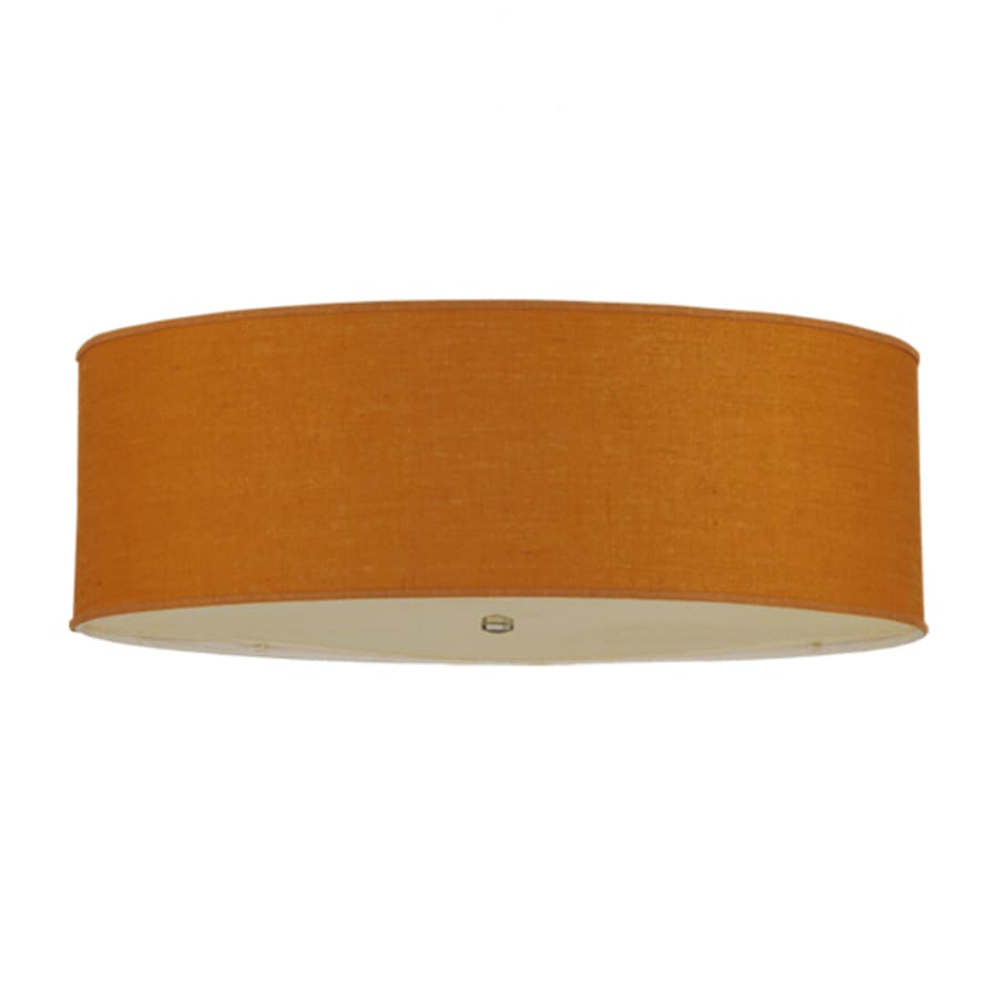 Meyda Tiffany Cilindro 3 Light 36" Wide Semi-Flush Drum Ceiling Fixture with Copper Burlap Shade - Nickel Finish
