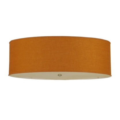 Meyda Tiffany Cilindro 3 Light 36" Wide Semi-Flush Drum Ceiling Fixture with Copper Burlap Shade - Nickel Finish