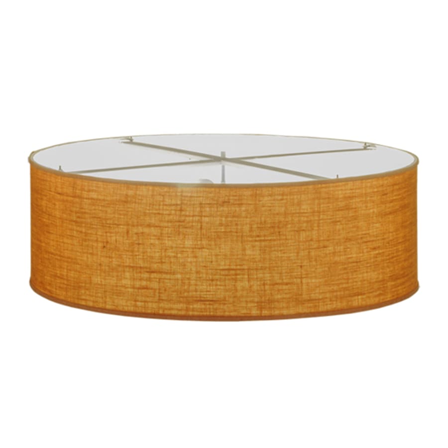 Meyda Tiffany Cilindro 3 Light 36" Wide Semi-Flush Drum Ceiling Fixture with Copper Burlap Shade - Nickel Finish
