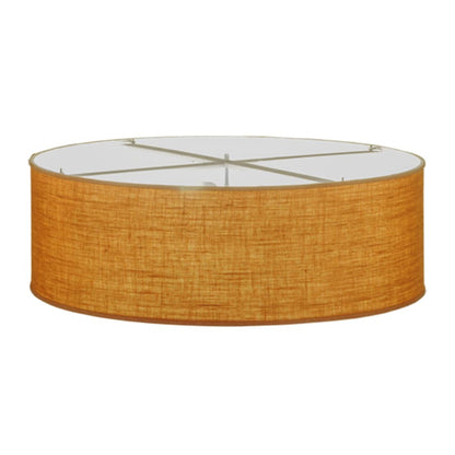 Meyda Tiffany Cilindro 3 Light 36" Wide Semi-Flush Drum Ceiling Fixture with Copper Burlap Shade - Nickel Finish