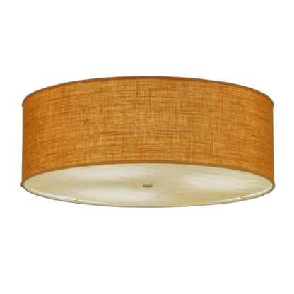 Meyda Tiffany Cilindro 3 Light 36" Wide Semi-Flush Drum Ceiling Fixture with Copper Burlap Shade - Nickel Finish