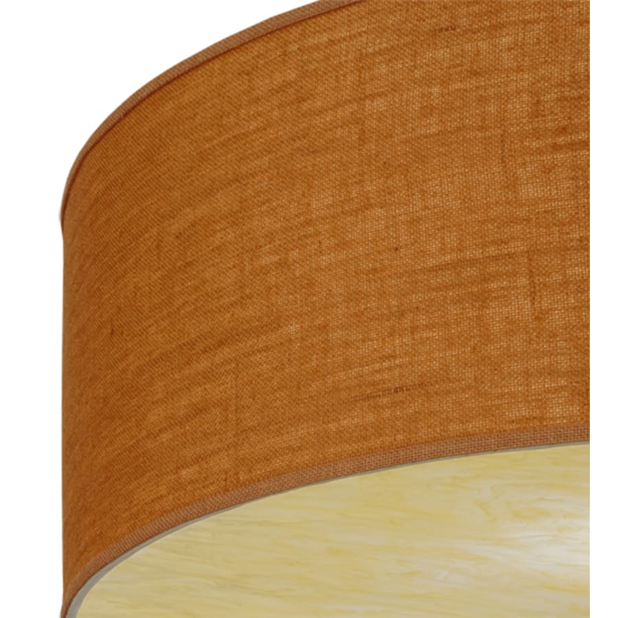 Meyda Tiffany Cilindro 3 Light 36" Wide Semi-Flush Drum Ceiling Fixture with Copper Burlap Shade - Nickel Finish