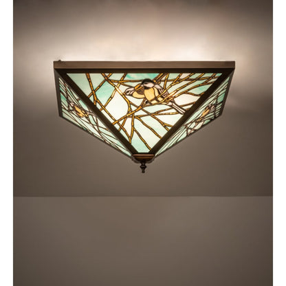 Meyda Tiffany Backyard Friends 4 Light 12-1/2" Tall Semi-Flush Ceiling Fixture - Antique Copper Finish