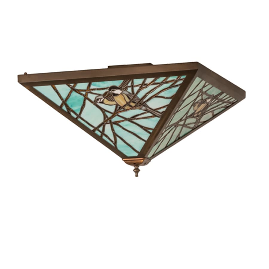 Meyda Tiffany Backyard Friends 4 Light 12-1/2" Tall Semi-Flush Ceiling Fixture - Antique Copper Finish