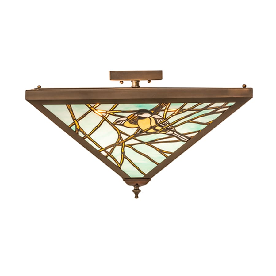 Meyda Tiffany Backyard Friends 4 Light 12-1/2" Tall Semi-Flush Ceiling Fixture - Antique Copper Finish