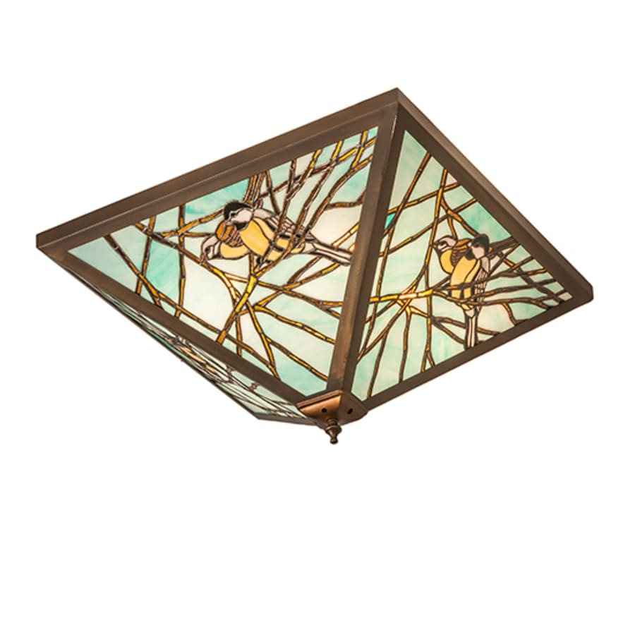 Meyda Tiffany Backyard Friends 4 Light 12-1/2" Tall Semi-Flush Ceiling Fixture - Antique Copper Finish