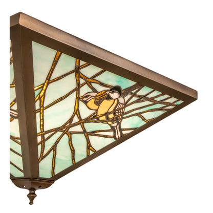 Meyda Tiffany Backyard Friends 4 Light 12-1/2" Tall Semi-Flush Ceiling Fixture - Antique Copper Finish