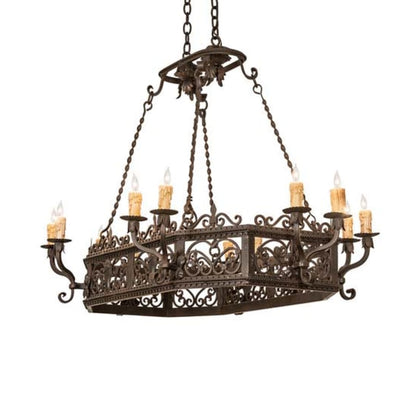 Meyda Tiffany Long Conques 12 Light 50" Wide Taper Candle Style Chandelier