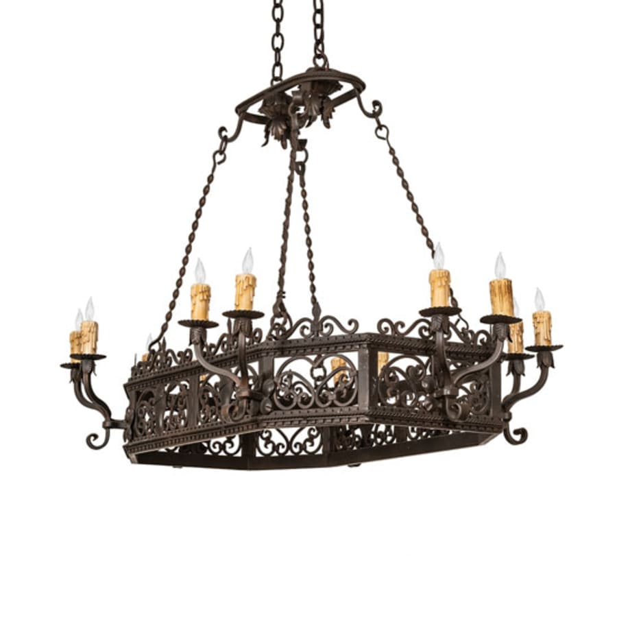 Meyda Tiffany Long Conques 12 Light 50" Wide Taper Candle Style Chandelier