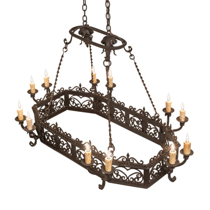 Meyda Tiffany Long Conques 12 Light 50" Wide Taper Candle Style Chandelier