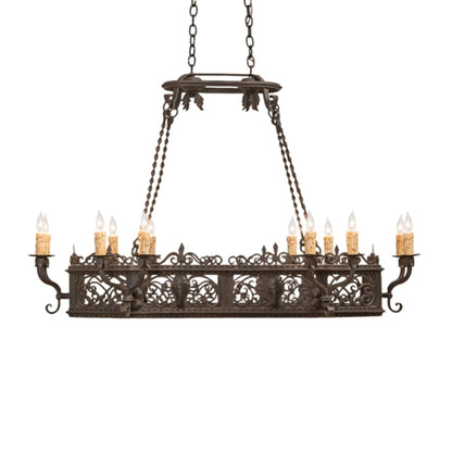 Meyda Tiffany Long Conques 12 Light 50" Wide Taper Candle Style Chandelier