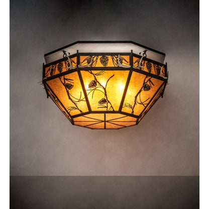 Meyda Tiffany Whispering Pines 8 Light 46" Wide Semi-Flush Ceiling Fixture
