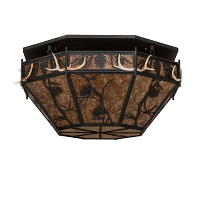 Meyda Tiffany Whispering Pines 8 Light 46" Wide Semi-Flush Ceiling Fixture