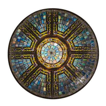 Meyda Tiffany Fleur-de-lis 8 Light 40" Wide Semi-Flush Bowl Ceiling Fixture - Oil Rubbed Bronze Finish