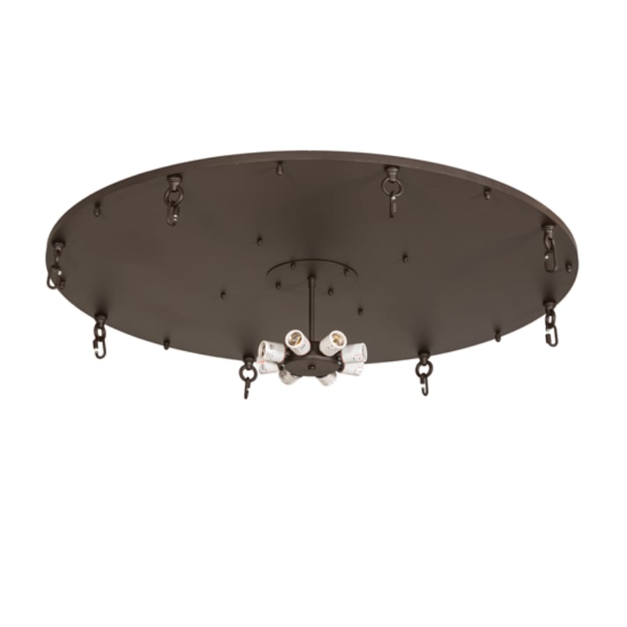 Meyda Tiffany Fleur-de-lis 8 Light 40" Wide Semi-Flush Bowl Ceiling Fixture - Oil Rubbed Bronze Finish
