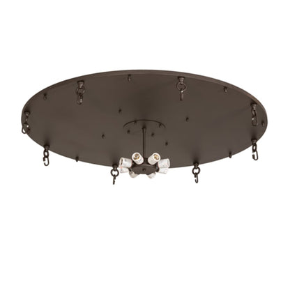 Meyda Tiffany Fleur-de-lis 8 Light 40" Wide Semi-Flush Bowl Ceiling Fixture - Oil Rubbed Bronze Finish