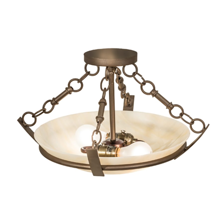 Meyda Tiffany Covina 2 Light 18" Wide Semi-Flush Bowl Ceiling Fixture