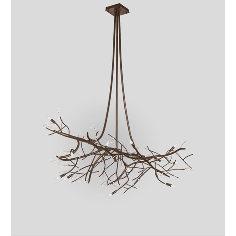 Meyda Tiffany Long Winter Solstice 11 Light 72" Wide Taper Candle Linear Chandelier